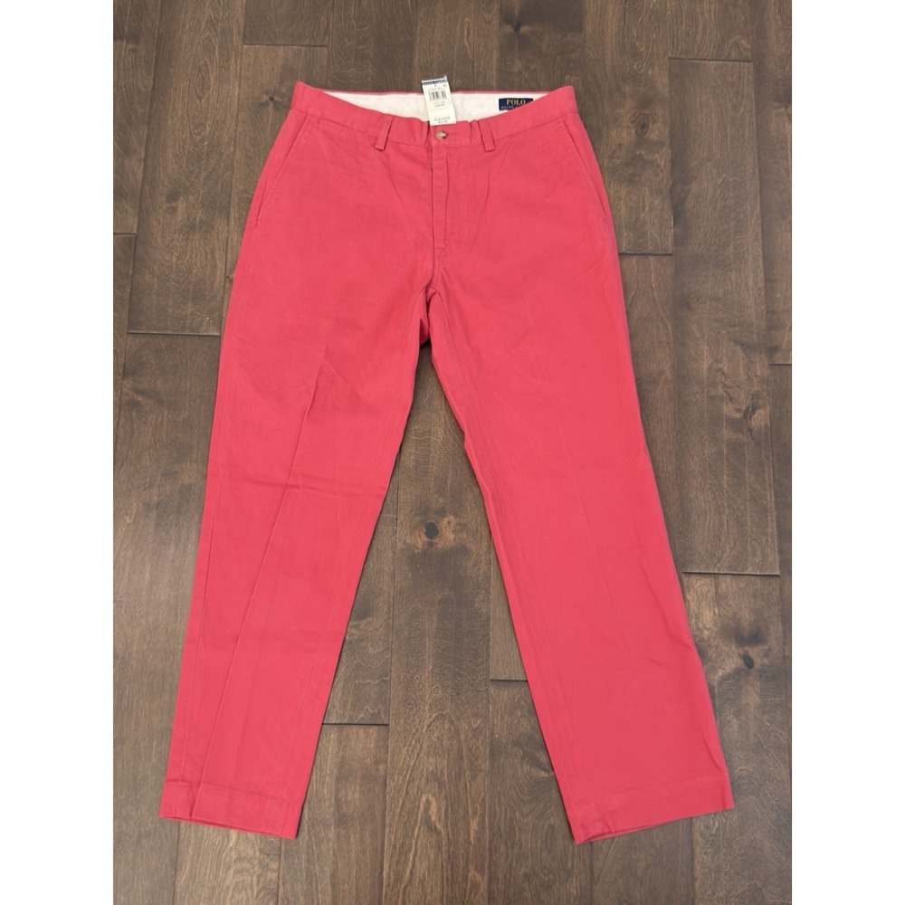 NWT Polo Ralph Lauren Mens Nantucket Red Classic Fit Chino Pants Size 33X30 Logo
